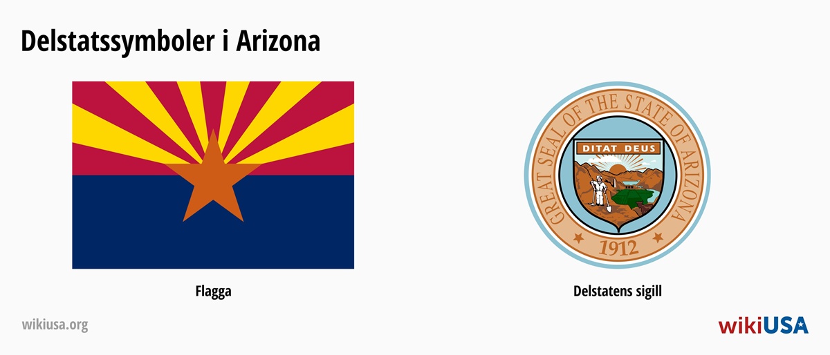 Flagga för delstaten Arizona | Delstaten Arizona stora sigill