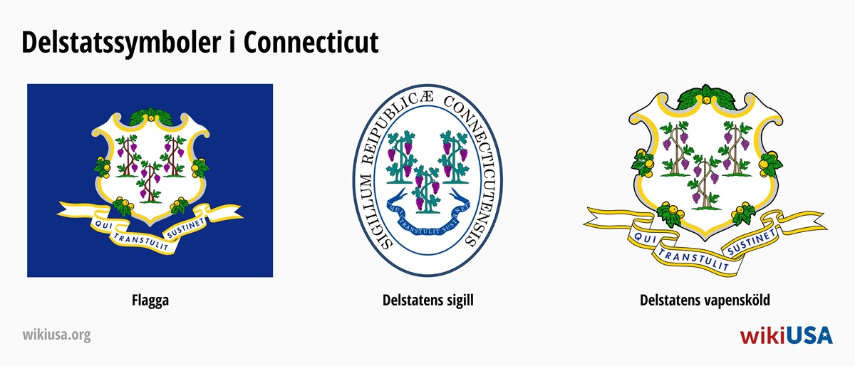 Flagga för delstaten Connecticut | Delstaten Connecticut stora sigill