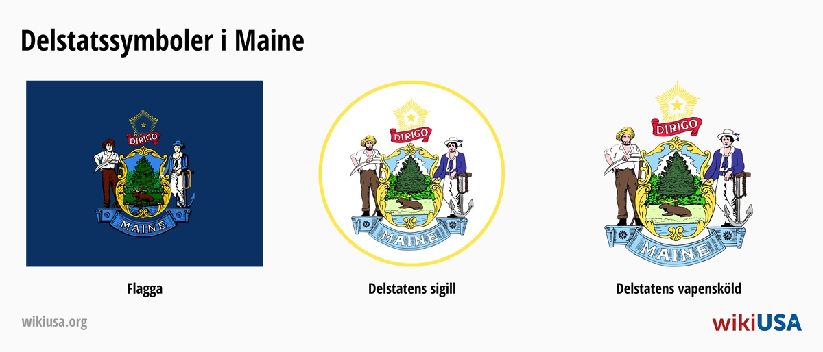 Flagga för delstaten Maine | Delstaten Maine stora sigill