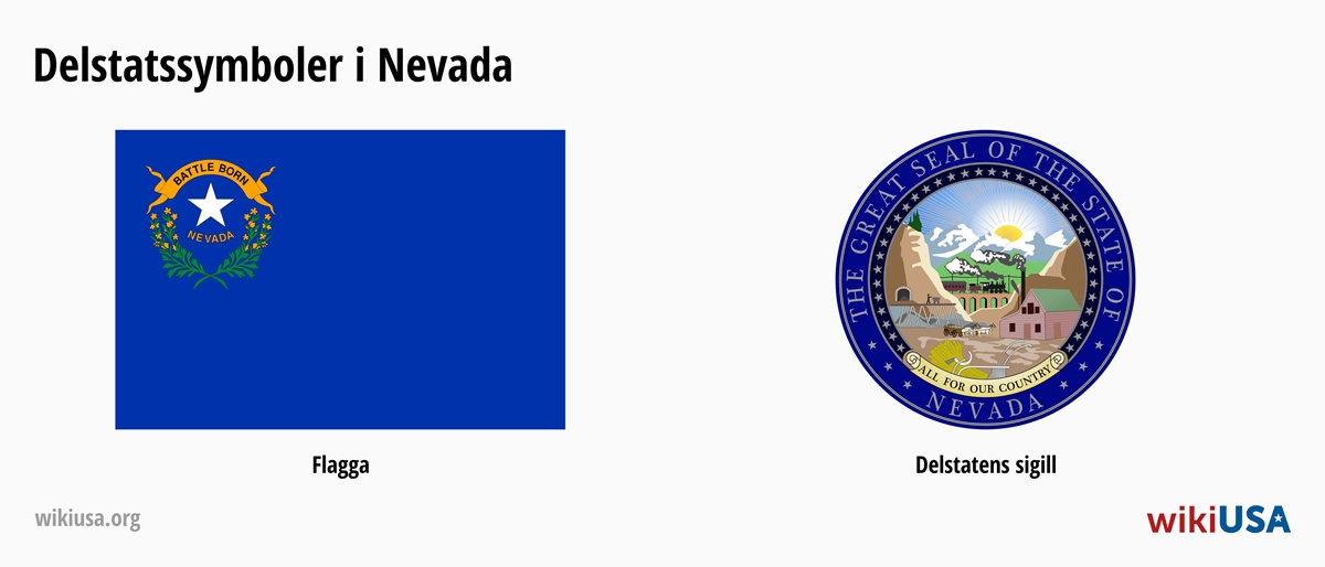 Flagga för delstaten Nevada | Delstaten Nevada stora sigill