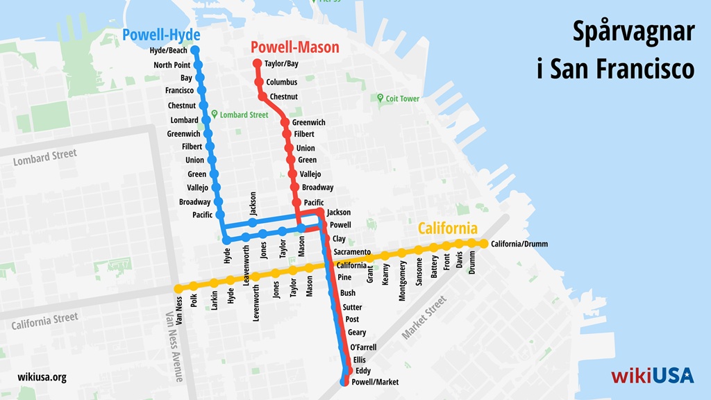 San Francisco kabelspårvagnar – biljetter, rutter och tips