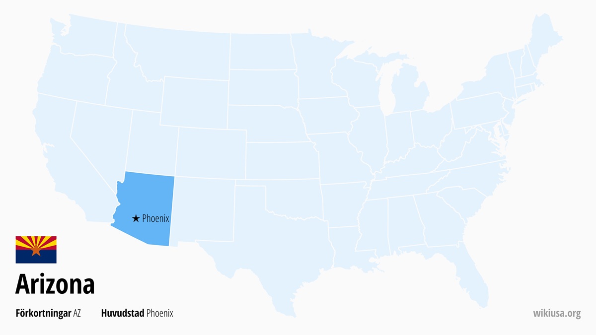 Karta över delstaten Arizona | Var ligger Arizona? | Arizona i USA – fakta, vädret, vad man kan se