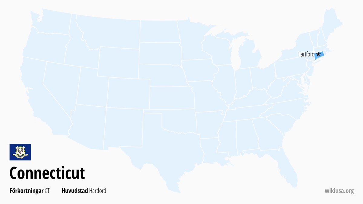 Karta över delstaten Connecticut | Var ligger Connecticut? | Connecticut i USA – fakta, vädret, vad man kan se