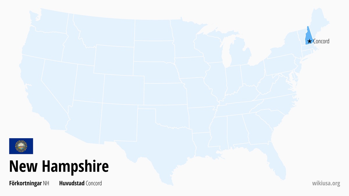 Karta över delstaten New Hampshire | Var ligger New Hampshire? | New Hampshire i USA – fakta, vädret, vad man kan se